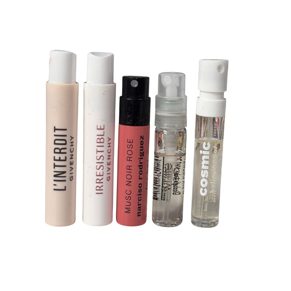 5pc Designer Fragrance Sample Lot Givenchy L'Interdit Irresistible Cosmic White